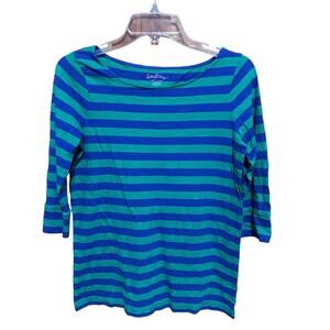 Lilly Pulitzer womens top blue green size medium cotton #nautical #costalcore